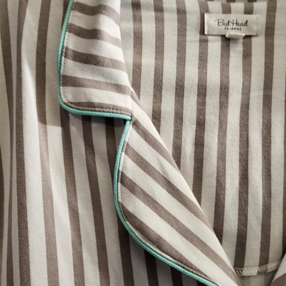 BedHead Pajamas Long-Sleeve Grey Striped Classic PJ Set in Mid Grey Stripe - Picture 9 of 16